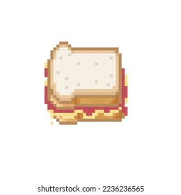 Jam and butter sandwich, pixel art food