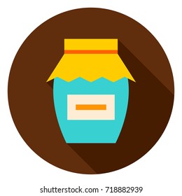 Jam Circle Icon. Vector illustration. Food Seasonal Confiture.