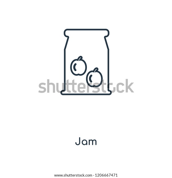 Jam concept line icon. Linear Jam concept outline\
symbol design. This simple element illustration can be used for web\
and mobile UI/UX.