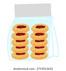 Jam Cookie Pouch Flat Illustration