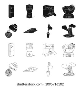, jam, diet, accessories and other web icon in black,outline style.cook, equipment, appliance, icons in set collection.