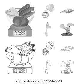 jam, diet, accessories and other web icon in outline, monochrome style.cook, equipment, appliance, icons in set collection.