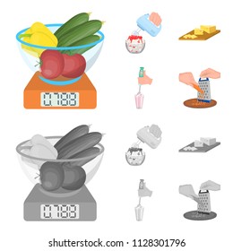 , jam, diet, accessories and other web icon in cartoon,monochrome style.cook, equipment, appliance, icons in set collection.