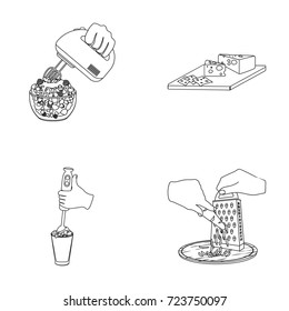 jam, diet, accessories and other web icon in outline style.cook, equipment, appliance, icons in set collection.