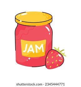 Jam doodle vector filled outline Sticker. EPS 10 file