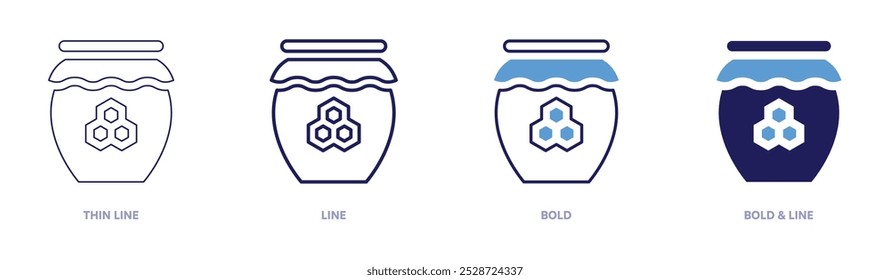 Jam enthusiasts icon in 4 different styles. Thin Line, Line, Bold, and Bold Line. Duotone style. Editable stroke.