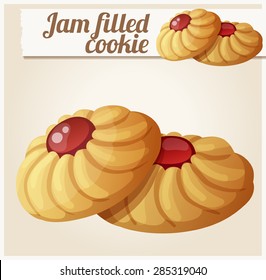 Jam filled cookie. Detailed vector icon. Series of food and drink and ingredients for cooking.