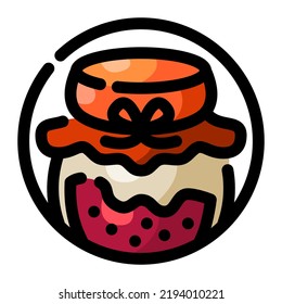 Jam Filled Outine icon vector design and illustration template