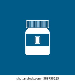 Jam Flat Icon On Blue Background
