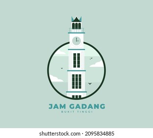 Jam Gadang is a clock tower that marks the city of Bukittinggi, West Sumatra, Indonesia. This clock tower has a clock with a large size on four sides so it is called Jam Gadang, a Minangkabau name mea