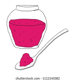 Jam in glass jar