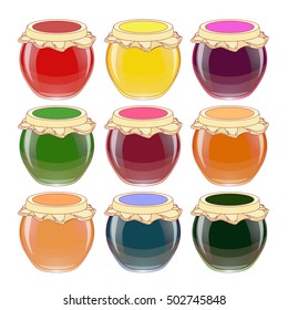 Jam in glass jar