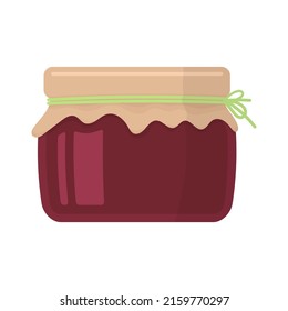 Jam in a glass jar icon. Color silhouette. Front side view. Vector simple flat graphic illustration. Isolated object on a white background. Isolate.