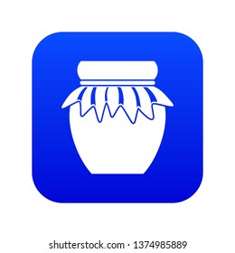 Jam in glass jar icon digital blue for any design isolated on white vector illustration
