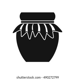 Jam in glass jar icon in simple style on a white background vector illustration