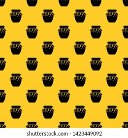 Jam in glass jar pattern seamless vector repeat geometric yellow for any design