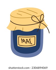 Jam In Glass Jar Vector Illustration