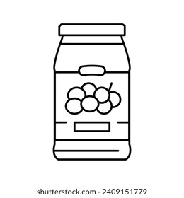 jam grape line icon vector. jam grape sign. isolated contour symbol black illustration