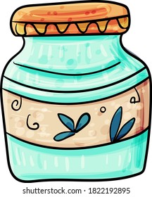 Jam or honey for Breakfast, Sweets Dessert in cartoon style