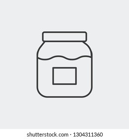 Jam, honey jar modern clear flat outline icon