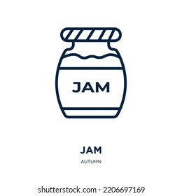 jam icon from autumn collection. Thin linear jam, food, dessert outline icon isolated on white background. Line vector jam sign, symbol for web and mobile