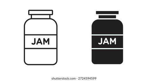 Jam icon with line and silhouette versions.