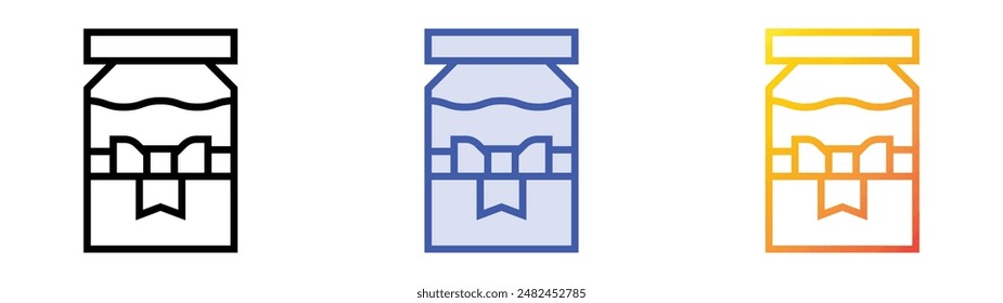 jam icon. Linear, Blue Fill and Gradient Style Design Isolated On White Background