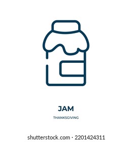 Jam icon. Linear vector illustration from thanksgiving collection. Outline jam icon vector. Thin line symbol for use on web and mobile apps, logo, print media.