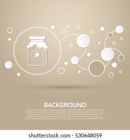 Jam Icon on a brown background with elegant style and modern design infographic. Vector illustration