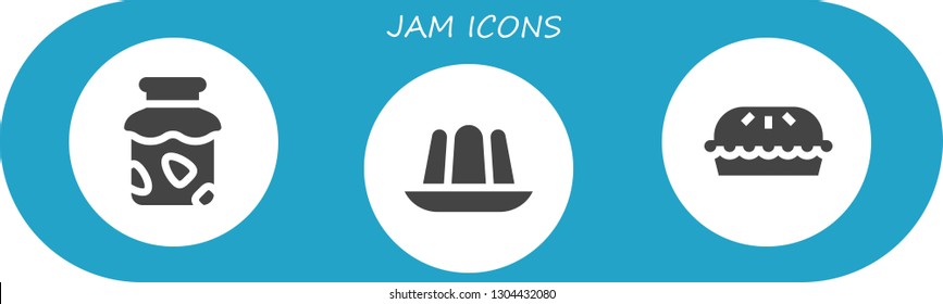 jam icon set. 3 filled jam icons.  Collection Of - Jam, Jelly, Pie