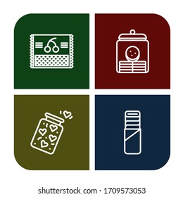 jam icon set. Collection of Cherry, Cookie jar, Jar, Pie icons