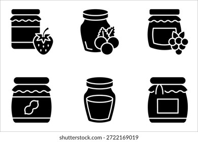 Conjunto de iconos de mermelada, Ilustración vectorial sobre fondo blanco
