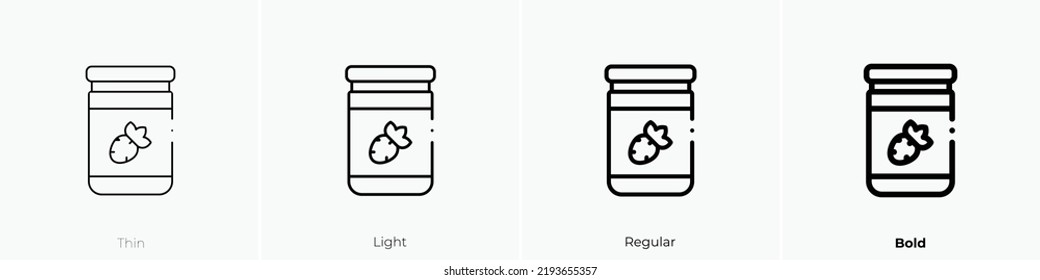 jam icon. Thin, Light Regular And Bold style design isolated on white background