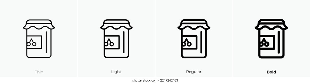 jam icon. Thin, Light Regular And Bold style design isolated on white background