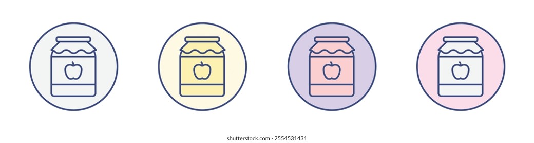 Jam icon Thin line flat illustration