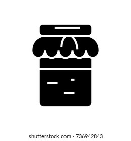 jam icon, vector illustration, black sign on isolated background
