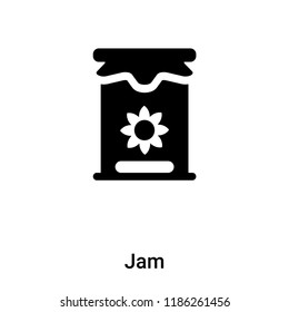 Jam icon vector isolated on white background, logo concept of Jam sign on transparent background, filled black symbol
