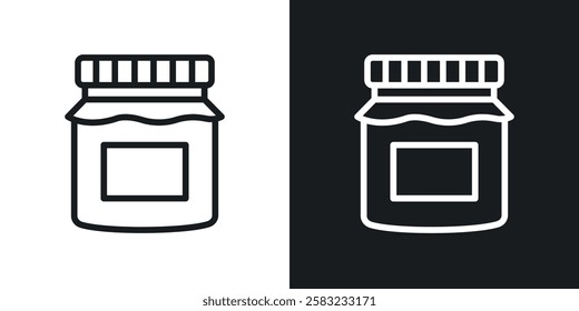 Jam icons in black and white liner strokes for web design.