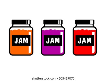 Jam icons on white background