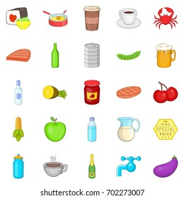 Jam icons set. Cartoon set of 25 jam vector icons for web isolated on white background
