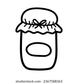 Jam jar doodle vector illustration isolated on white background