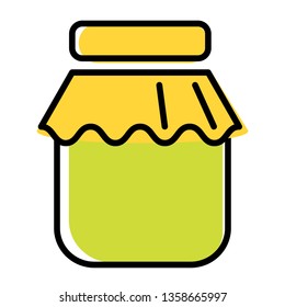 jam jar flat illustration on white