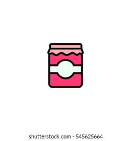 Jam jar flat outline icon