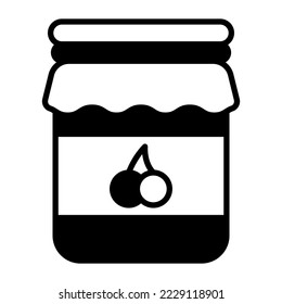 Jam jar, food, honey, icon in modern style for website mobile logo app UI design. simple vector icon. 