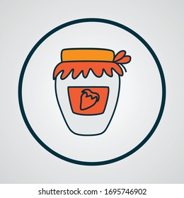 Jam jar icon colored line symbol. Premium quality isolated marmalade element in trendy style.