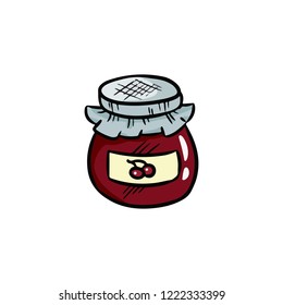 Jam jar icon. Colorful vector illustration