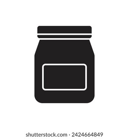 Jam jar icon design, jam jar glass symbol, isolated on white background, vector illustration