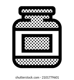 Jam Jar. Icon Filled with Dots.