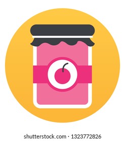 Jam jar icon in flat design 