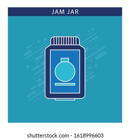 jam jar icon flat design with blue background